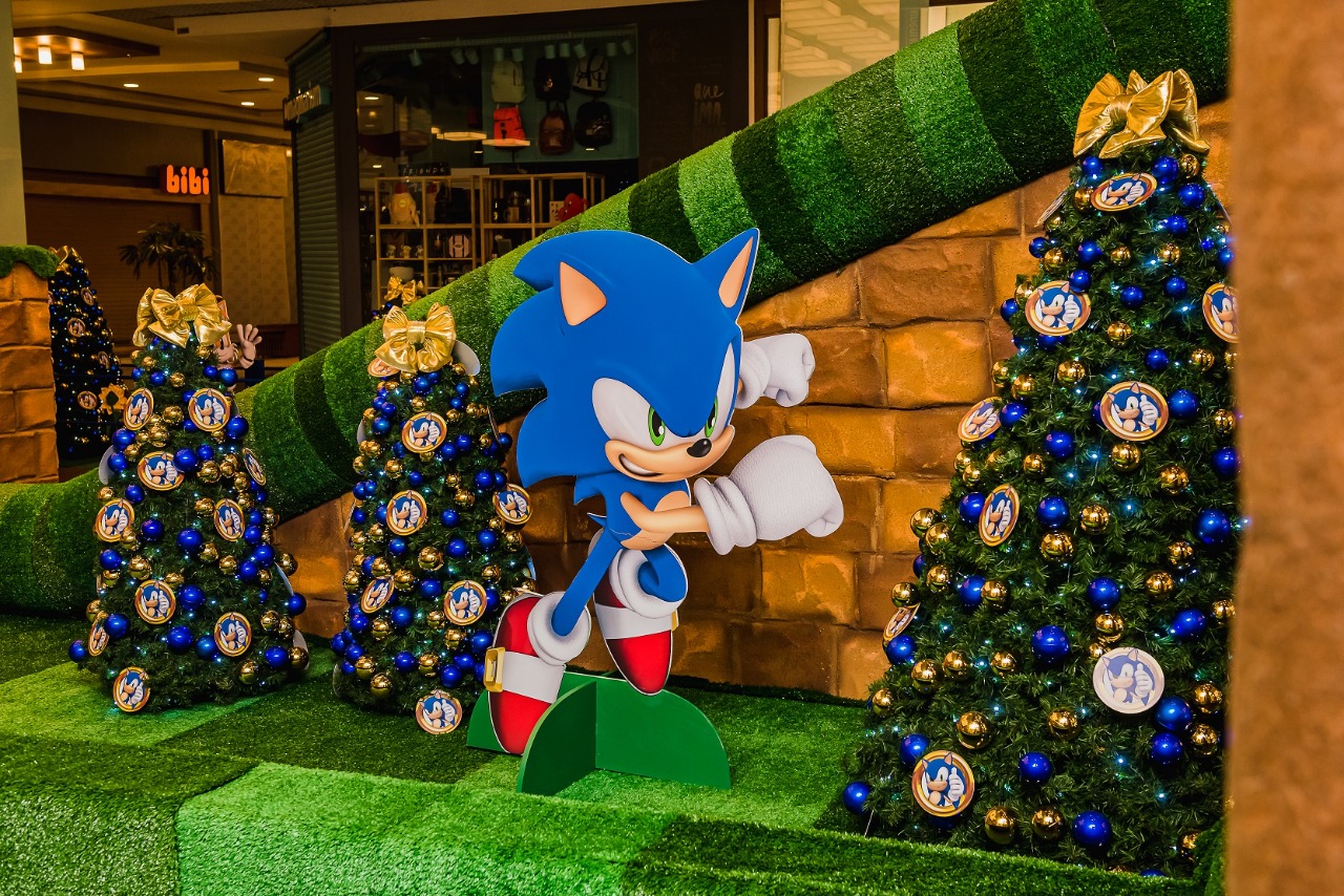 Américas Shopping lança decoração natalina com personagem Sonic e